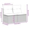 vidaXL 2 Piece Patio Sofa Set with Cushions Gray Poly Rattan Acacia
