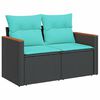 vidaXL 6 Piece Patio Sofa Set with Cushions Black Poly Rattan
