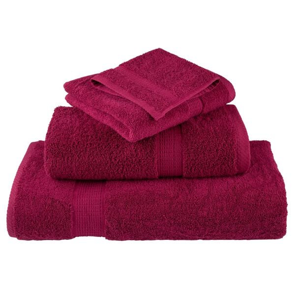 vidaXL Towel Set Bordeaux 100% cotton Hand towel size: 19.7 x 39.4 in