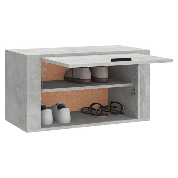 vidaXL Wall-mounted Shoe Cabinet Concrete Grey Engineered Wood