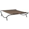 vidaXL Sun Lounger Brown Oxford Fabric, Steel Double Sun Lounger