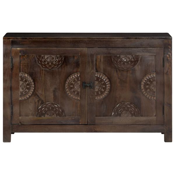 vidaXL Sideboard with Carved Design 43.3"x13.8"x27.6" Solid Mango Wood