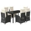 vidaXL Garden Dining Set Black, Cream White
