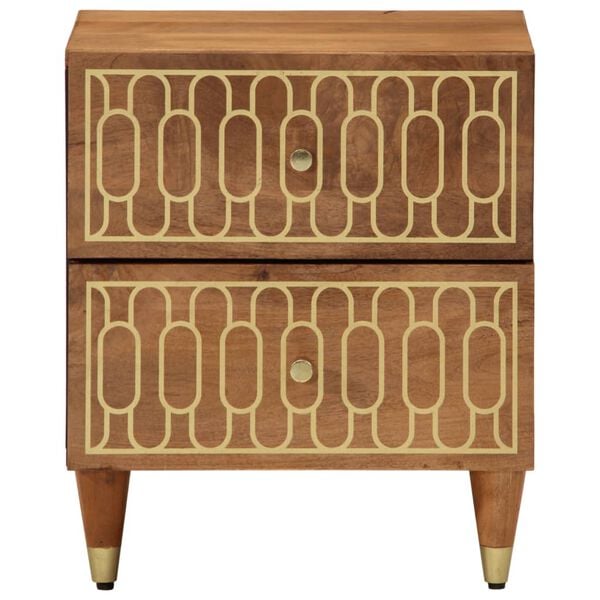 vidaXL Bedside Cabinet Honey Brown Solid mango wood, iron Small Storage