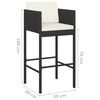 vidaXL Garden Bar Set Black, Cream White PE rattan, steel, solid acacia wood