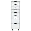 vidaXL Rolling Cabinet White Solid pine wood Compact Rollable