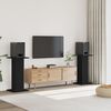 vidaXL Speaker Stands 2 pcs Black 11.8x11.8x31.5" Engineered Wood