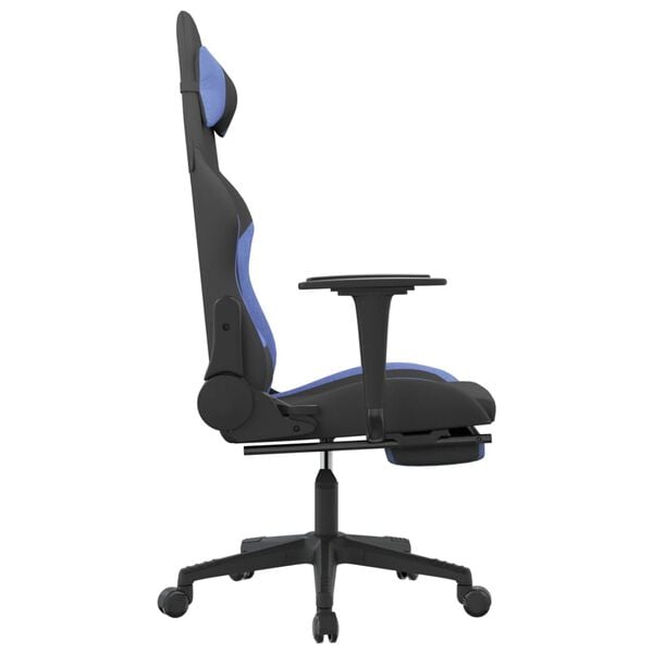 vidaXL Gaming Chair Black and Blue Fabric (100% polyester), Metal, Plywood