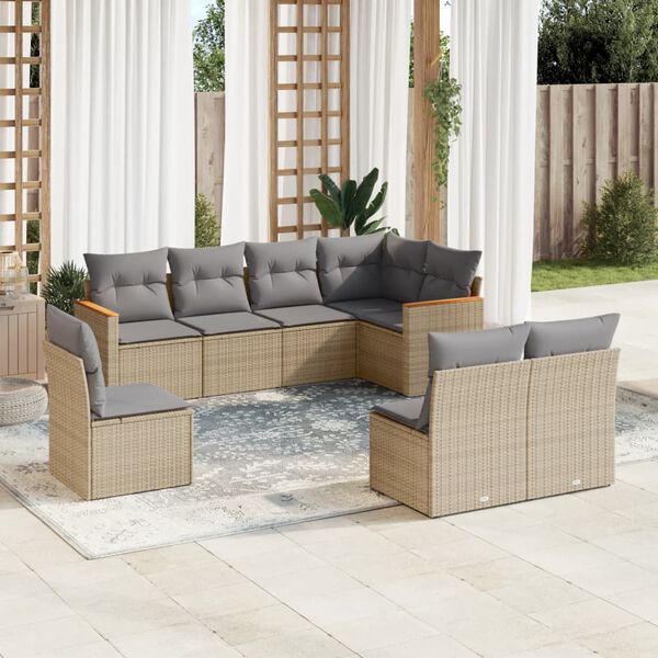 vidaXL Garden Sofa Set Beige