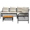 vidaXL Garden Sofa Set Black, Cream White