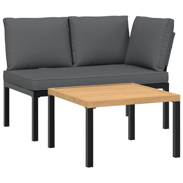vidaXL Garden Sofa Set Black and Anthracite