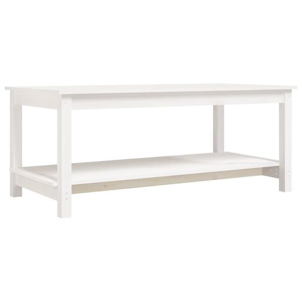 vidaXL Coffee Table White Solid Pine Wood Medium Coffee Table