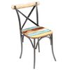 vidaXL Dining Chair Set of 2 Multicolor Solid reclaimed wood and steel