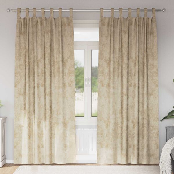vidaXL Velvet Curtains 2 pcs Cream 102.36 x 55.12 in Velvet