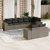 vidaXL Garden Sofa Set Grey PE Rattan, Powder-Coated Steel, Polyester