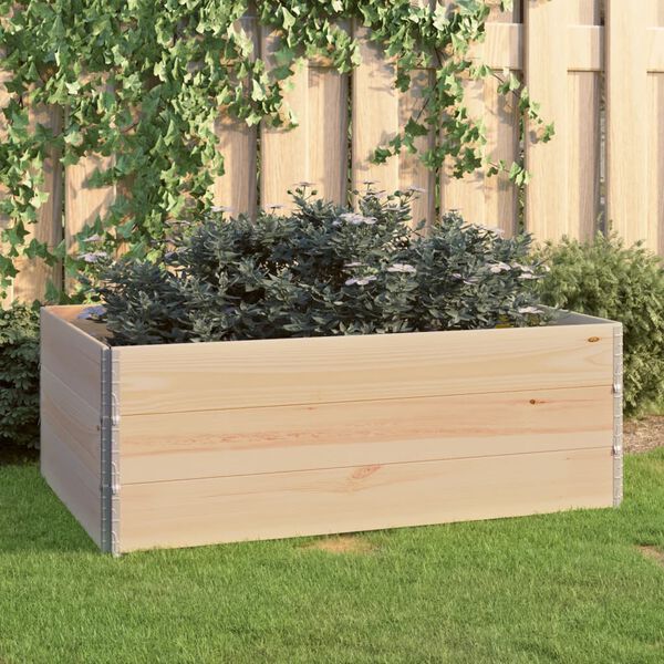 vidaXL Raised Bed Set of 3 Natural pine Solid pine wood, Galvanized metal