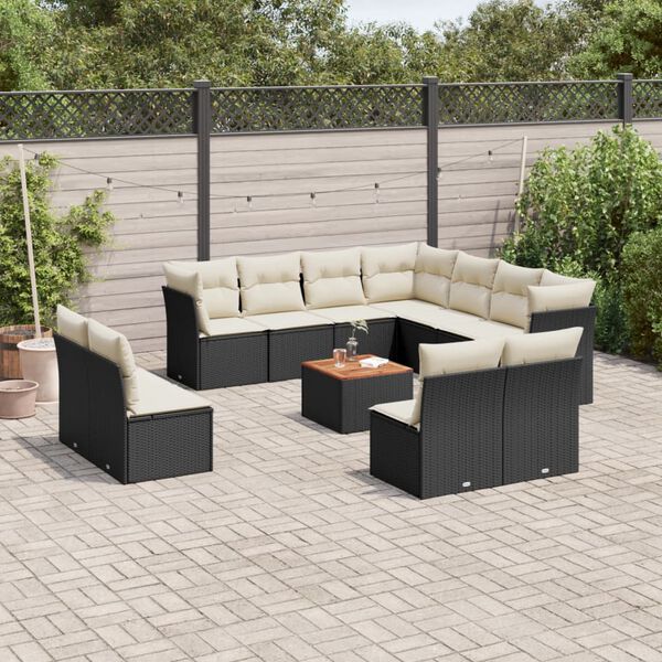 vidaXL Garden Sofa Set Black