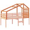 vidaXL Kid's Bed Roof Wax brown Solid pine wood 74 x 38 x 44.5 in