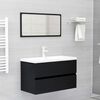 vidaXL Sink Cabinet Black Engineered wood Standard Sink Cabinet