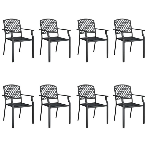 vidaXL Garden Dining Set Anthracite Steel with E-coating and Powder Coating