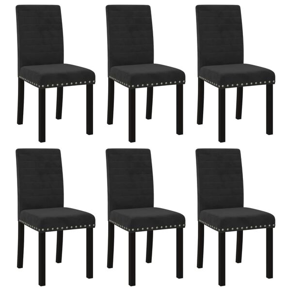 vidaXL Dining Chairs 6 pcs Black Velvet