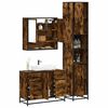 vidaXL Bathroom Furniture Set Smoked Oak Engineered wood, Metal, Glass