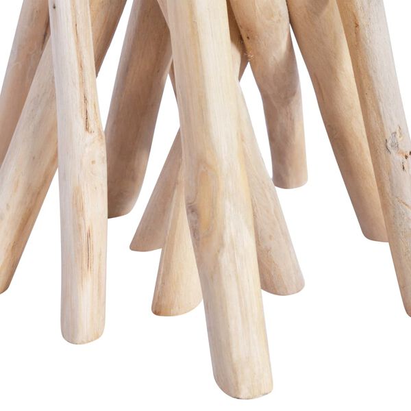 vidaXL Table Light brown Solid teak wood, glass Compact Durable