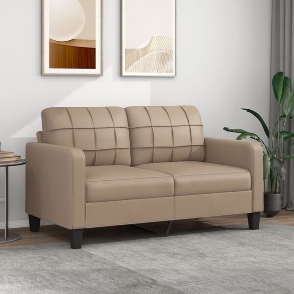 vidaXL 2-seater Sofa Cappuccino Faux leather 2-seater Stylish Design