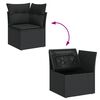 vidaXL Garden Sofa Set Black PE rattan Large Removable Covers