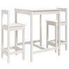 vidaXL Garden Bar Set White Solid pine wood Medium Durable