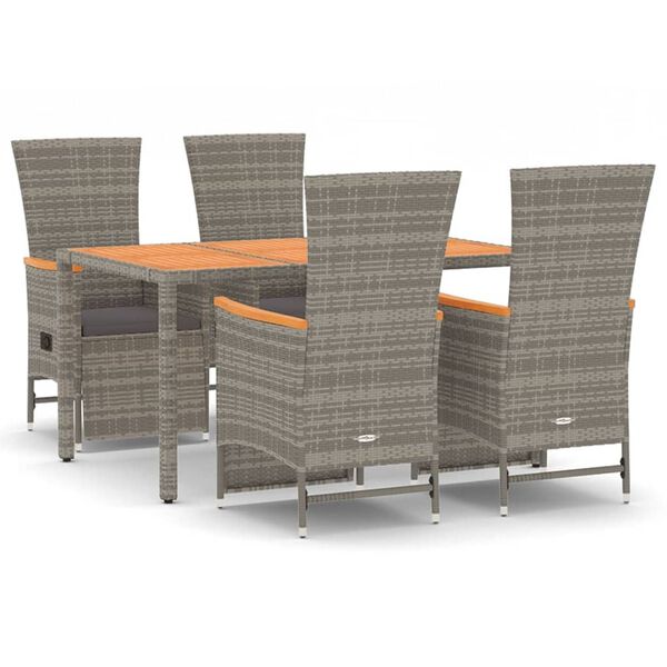 vidaXL Garden Dining Set Gray
