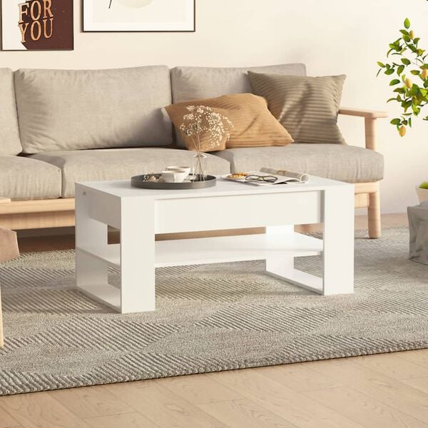 vidaXL Coffee Table White Engineered Wood Medium Coffee Table