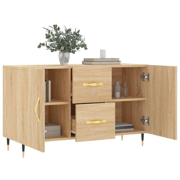 vidaXL Sideboard Sonoma oak Engineered wood, Metal Medium Sideboard