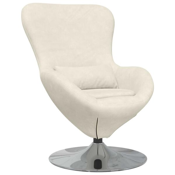 vidaXL Egg Chair Cream 24.80 x 28.74 x 35.43 in Velvet