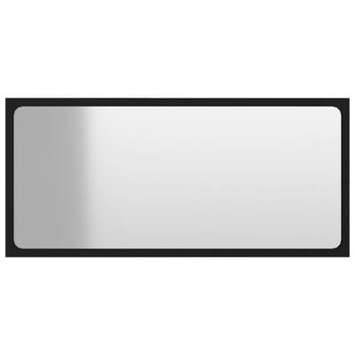 vidaXL Bathroom Mirror Black 31.5"x0.6"x14.6" Engineered Wood