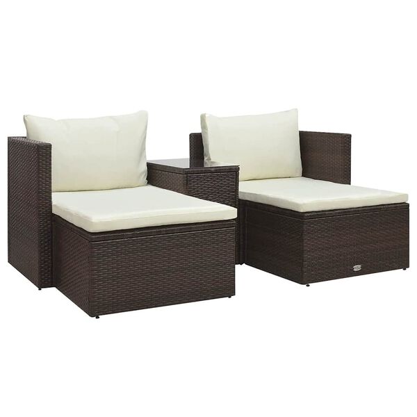 vidaXL Garden Lounge Set Brown Poly rattan Medium Modular