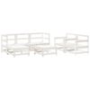 vidaXL Garden Lounge Set White Solid pine wood Large Modular
