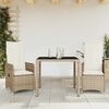 vidaXL 9 Piece Patio Bistro Set with Cushions Beige Poly Rattan