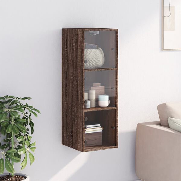 vidaXL Wall Cabinet Brown oak Engineered wood Medium Wall Cabinet