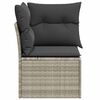 vidaXL Garden Sofa Light Grey Poly Rattan, powder-coated steel