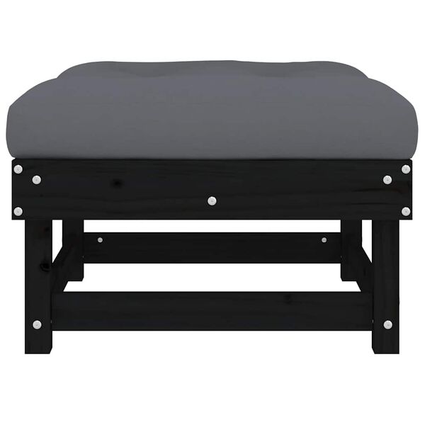 vidaXL Garden Footstool Black and Anthracite