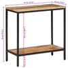 vidaXL Console Table Natural wood, Black Solid rough mango wood, Iron