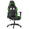 vidaXL Gaming Chair Black and Green Faux Leather, Metal, Plywood, Foam