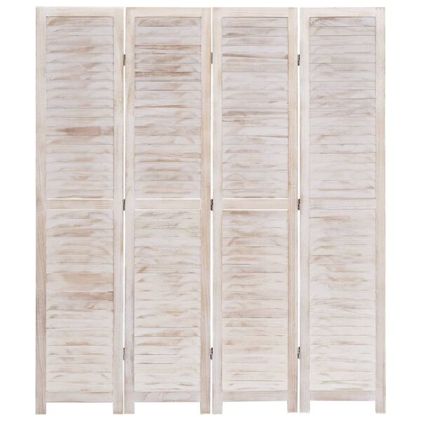 vidaXL 4-Panel Room Divider White 55.1"x65" Wood