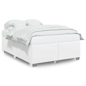 vidaXL Bed Frame White Faux leather Queen Durable Bed Frame