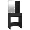 vidaXL Dressing Table Set With Led Black Engineered wood