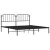 vidaXL Bed Frame Black Powder-Coated Steel Double Bed Frame