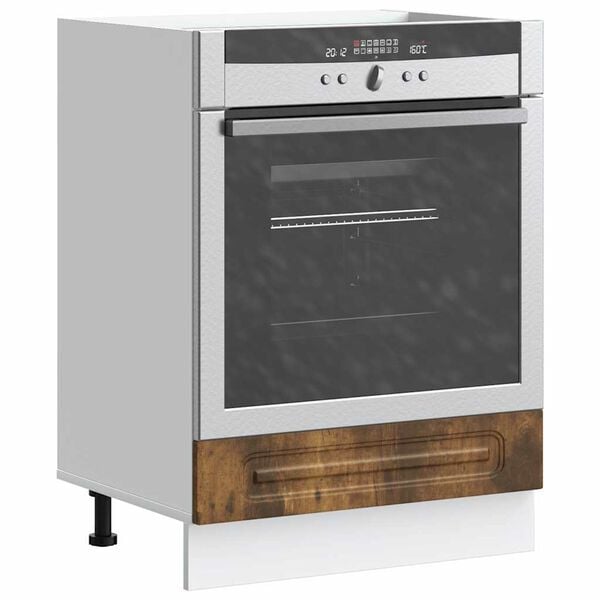vidaXL Oven Cabinet Smoked Oak Engineered Wood Compact Adjustable Feet