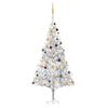 vidaXL Artificial Pre-lit Christmas Tree with Ball Set Silver 94.5" PET