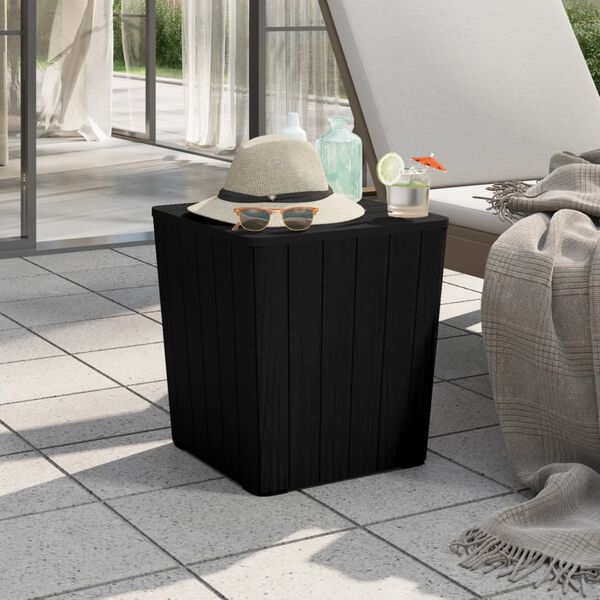 vidaXL Garden Table With Removable Lid Black Polypropylene (PP) Standard